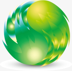 手绘水晶绿色圆球矢量图高清图片
