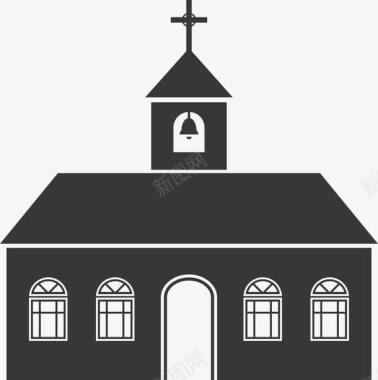 教堂黑色基督教矢量图图标图标