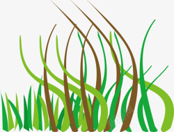 彩绘小花真实的绿色小草长在石头的小草矢量图高清图片
