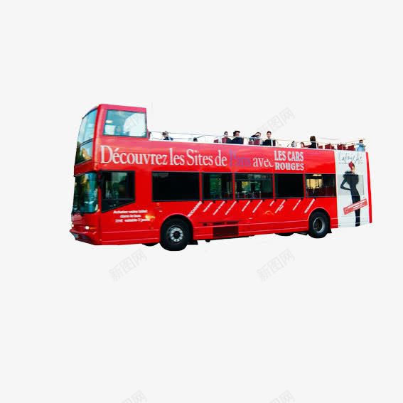 巴士png免抠素材_新图网 https://ixintu.com 大巴车 巴士 红色 红色巴士 观光车 载客