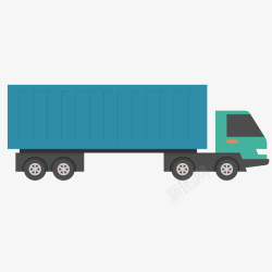 手绘的货运车一辆手绘的集装箱货运车矢量图高清图片