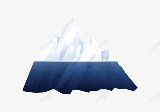 海平面上的冰峰png免抠素材_新图网 https://ixintu.com 免费PNG 冰峰 淡蓝色冰峰 深蓝色 深蓝色海水 装饰冰川