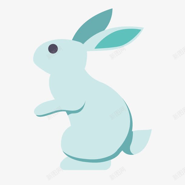 白色兔子png免抠素材_新图网 https://ixintu.com 兔子 卡通 宠物 扁平化 白色 耳朵 黑色