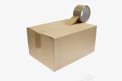 密封的纸箱手绘打包纸箱封条胶带高清图片