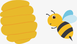卡通蜜蜂窝矢量图可爱的小蜜蜂高清图片