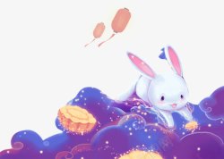 紫云碧绿中秋节兔子装饰高清图片