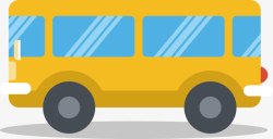 黄色小车扁平化平面巴士高清图片
