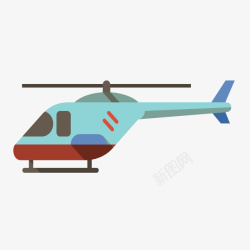 扁平化直升飞机扁平化交通工具直升飞机插图矢量图高清图片