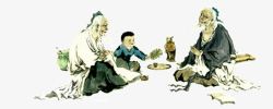 中国人物画免抠聊天的古代人物高清图片