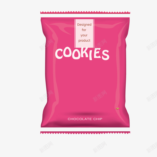 曲奇饼红色包装袋png_新图网 https://ixintu.com 好吃 小甜点 有食欲 简单大方 红色包装袋 醒目显眼