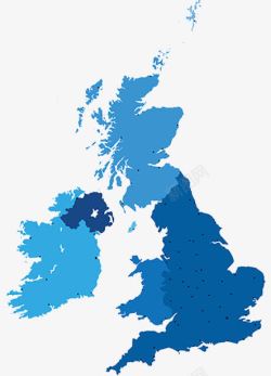 蓝色英国地图素材