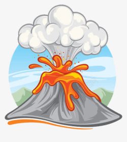 火山大规模喷发素材