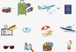 行李箱图标旅行用品标图标高清图片
