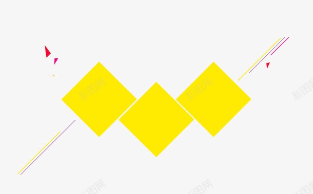 菱形色块png免抠素材_新图网 https://ixintu.com 彩块 彩条 菱形 黄色