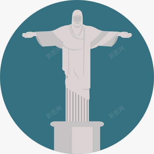 基督救世主图标png_新图网 https://ixintu.com 地标 基督救世主雕像 巴西 纪念碑 里约热内卢