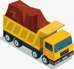翻斗车素材黄色的大卡车高清图片