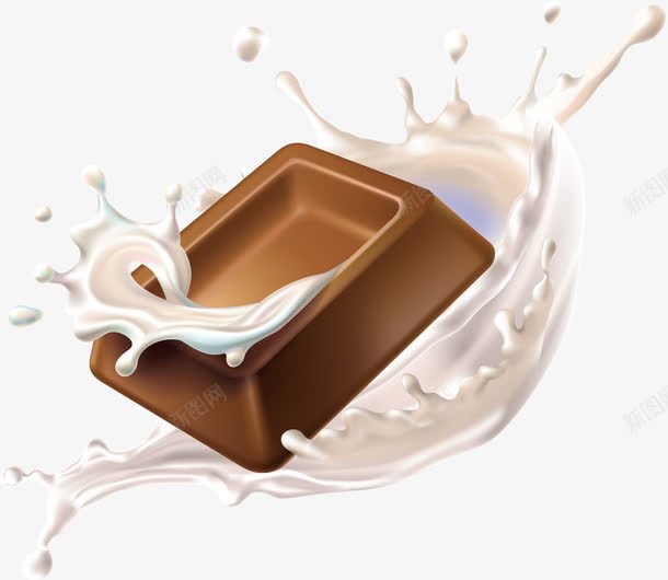 丝滑牛奶巧克力png免抠素材_新图网 https://ixintu.com 丝滑巧克力 巧克力 牛奶 矢量png 美味巧克力 飞溅牛奶