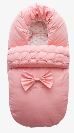 婴儿手推车粉色婴儿纯棉蝴蝶结睡袋高清图片