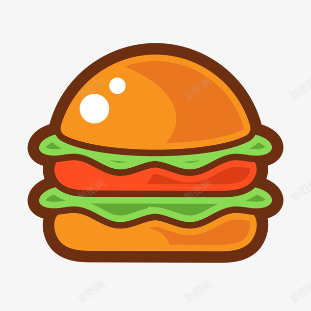 彩色汉堡包标志png免抠素材_新图网 https://ixintu.com burger 彩色 扁平化 标签设计 汉堡包 食物