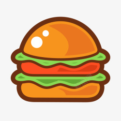 扁平汉堡包彩色汉堡包标志高清图片