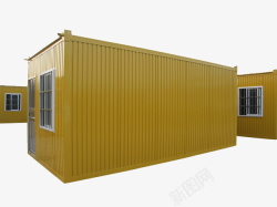 集装箱堆场棕黄色一个集装箱高清图片