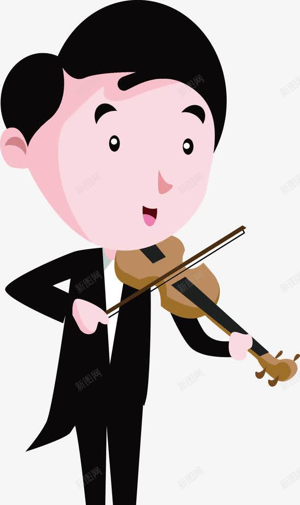 拉小提琴的绅士元素png免抠素材_新图网 https://ixintu.com 小眼睛 小鼻子 演唱会矢量 绅士 英国男人
