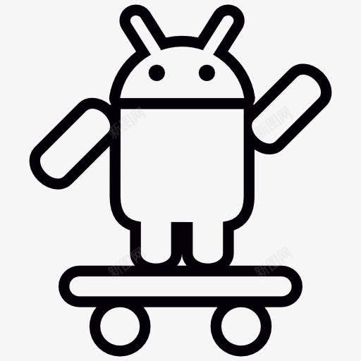 Android的滑板和手臂图标png_新图网 https://ixintu.com 形状 操作系统 标识 溜冰 滑板 硬件 软件