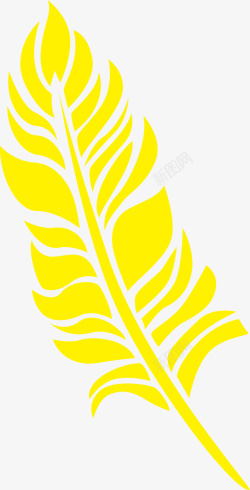 金黄色飘绕的美丽羽毛素材