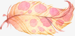 粉红色水彩鸟的羽毛素材