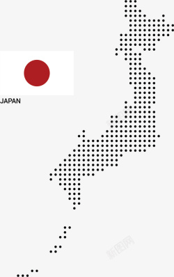 日本国日本国家国旗地图矢量图高清图片