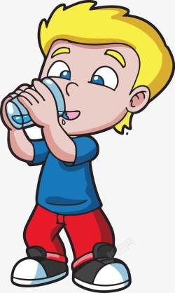 小男孩喝水可爱喝水小男孩高清图片