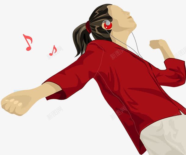 戴耳机听音乐png免抠素材_新图网 https://ixintu.com 听音乐 戴耳机的人 摇摆 跳舞
