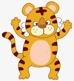 棕色斑纹可爱的小老虎高清图片