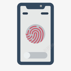手机防护灰色圆角科技手机指纹高清图片