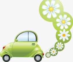 无污染汽车绿色环保汽车插画高清图片