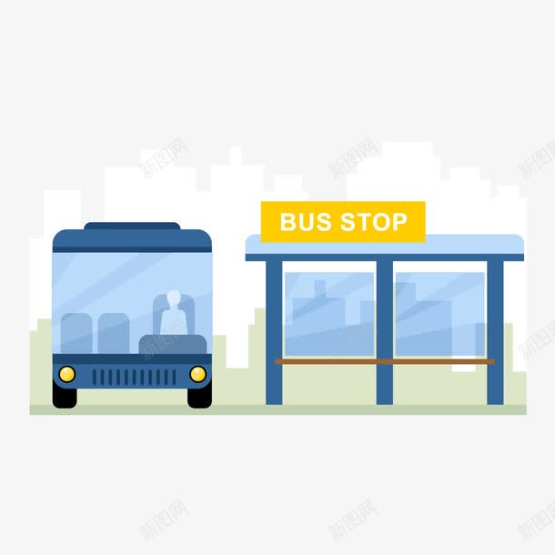 公交车站png免抠素材_新图网 https://ixintu.com BUSSTOP 公交 公交车 公交车候车厅 公交车停靠站