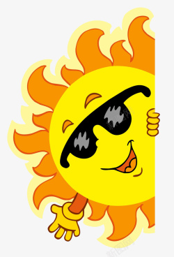 火热夏季戴墨镜的太阳高清图片