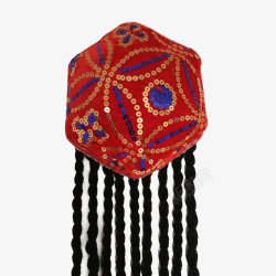手工帽子新疆维吾尔族女士花帽高清图片