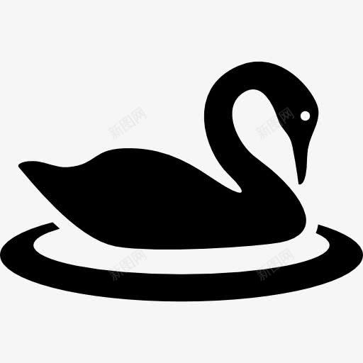 天鹅在水循环图标png_新图网 https://ixintu.com 人 动物 圈 天鹅 水 鸟