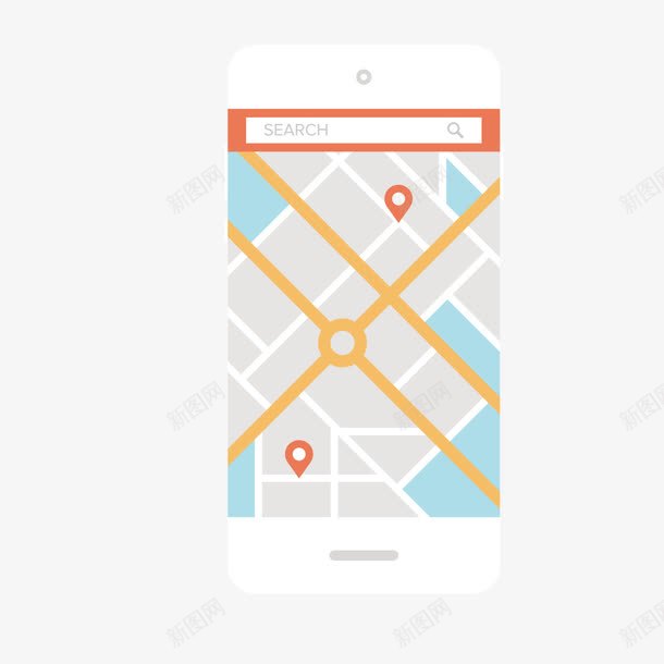 彩色地图png免抠素材_新图网 https://ixintu.com 分析 商务 圆角 地位 地图 彩色 搜索框