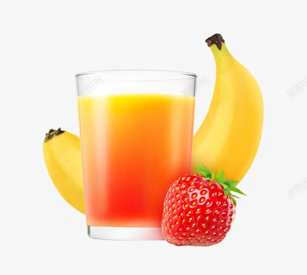 鲜榨果汁香蕉草莓大汇聚png免抠素材_新图网 https://ixintu.com 果汁 汇聚 草莓 香蕉