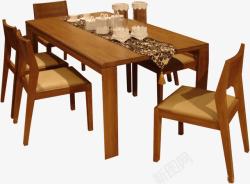 聚餐桌木质餐桌高清图片