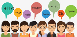 多国语言世界各地朋友对话矢量图高清图片