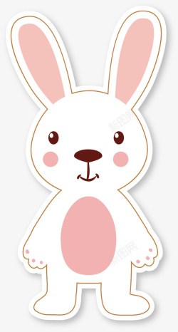 手绘可爱小兔子矢量图素材