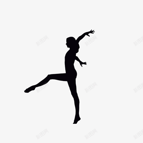 跳舞女子剪影png免抠素材_新图网 https://ixintu.com 体操剪影 准备动作 单脚站立 抬起腿 跳舞男子
