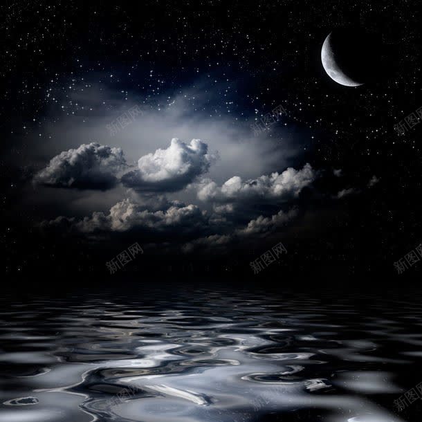 水面上的云朵与月亮jpg设计背景_新图网 https://ixintu.com 云朵 其它类别 图片素材 月亮 梦幻背景 水面 水面上的云朵与月亮图片 水面上的云朵与月亮图片素材下载 海面 背景花边