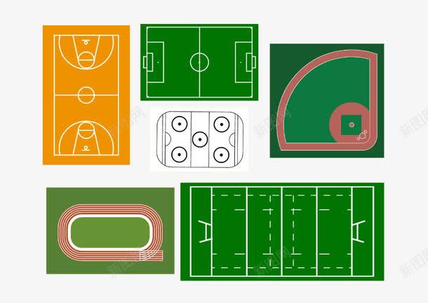 篮球场png免抠素材_新图网 https://ixintu.com 合集 彩色 扁平 篮球场 篮球馆