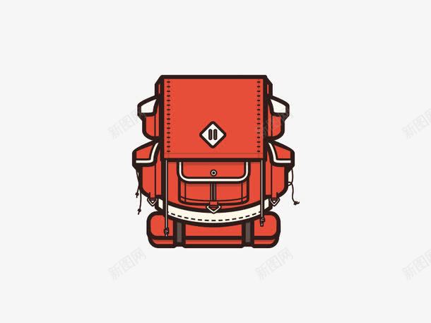 手绘背包png免抠素材_新图网 https://ixintu.com 卡通 双肩包 带子 手绘 旅行 水彩 红色 背包 行李