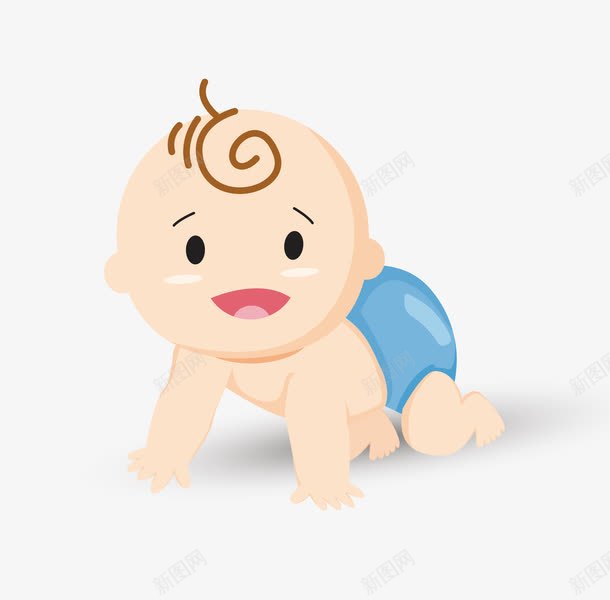 人物png免抠素材_新图网 https://ixintu.com 包着纸尿裤的小孩 小婴儿