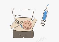 卡通瞍病注射胰岛素高清图片